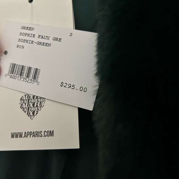 Apparis Faux Fur Emerald Green Winter Coat - Picture 6 of 6